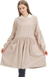 Nanxson Cotton Linen Apron for Women, Long Sleeve Cooking Apron for Gardening, Baking, Housework
