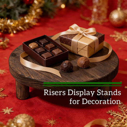 ORBEIN 6"/8"/10" 3pcs Unfinished Rustic Wood Stands - Wooden Round Riser - Plant Risers Stand for Decor Display