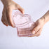 Gaolinci Crystal Glass Heart-Shaped Storage Box, Embossed Jewelry Box Candy Box with Lid