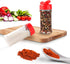 RoyalHouse 12 Pack 5.5 Oz Plastic Spice Jars with Red Cap, Clear Plastic Containers with Shaker Lids