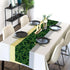 Sunwer Linen Table Runner with Marijuana Leaf Pattern, 13" x 72", Green, Modern Design for Kitchen Dining & Parties
