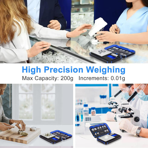 Fuzion TU-X Digital Pocket Scale, 200g/0.01g, 6 Units for Food, Jewelry, Herb, Powder, Small Scale for Hobbies