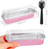20PCS Rectangle Mini Loaf Pans With Lids,Mini Cake Pans with Lids,Disposable Ramekins Baking Cups Muffin Tins Cupcake Cups for Wedding Birthday Party,6.8oz Pink by Fodofodo