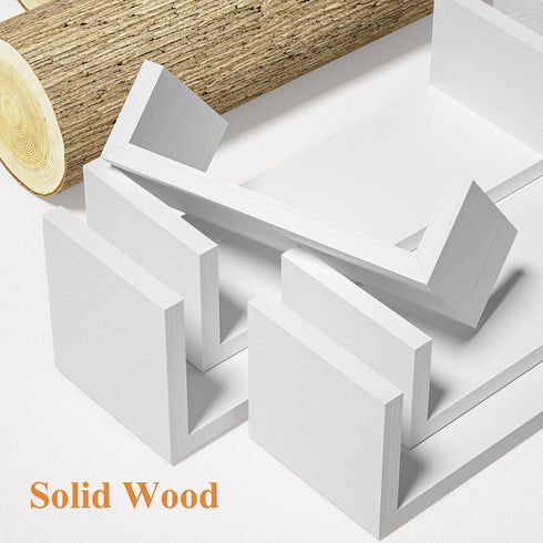 Set 5 SRIWATANA Floating Shelves for Wall, Wall Shelves for Bathroom, Bedroom, Living Room, Kitchen, Office, Wood