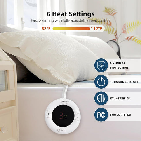 Gotcozy Heated Mattress Pad Twin Size, Electric Mattress Pad with 10 Heat Settings & 10 Hour Auto Off, ETL Certified