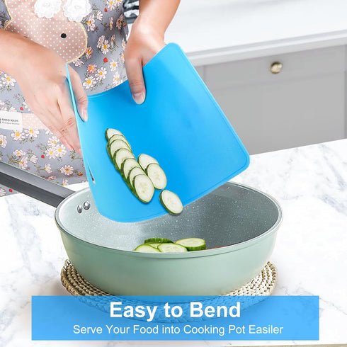 Flexible Cutting Board BPA Free 4 Colored Plastic Cutting Board Mat Set, Dishwasher Safe, 11.4 IN x 7.5 IN, 2mm Thickness by Bkinpid