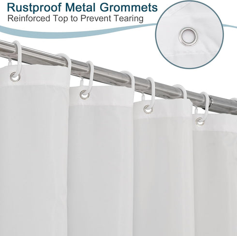 AooHome Fabric Shower Curtain, 36 Width x 72 Height Inch Stall Size Bathroom Curtain, Waterproof, White