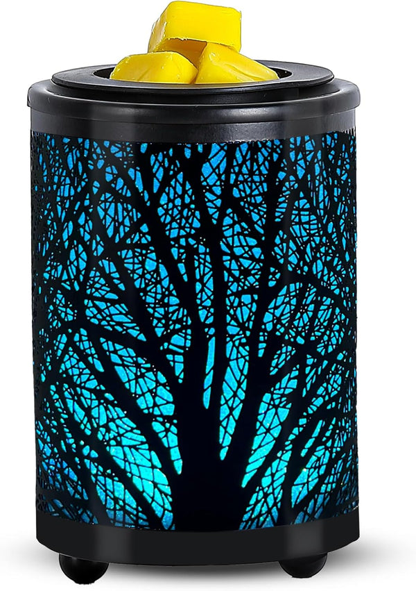 Leyoue Electric Wax Melt Warmer - PTC Heating Plate with 7 Colors LED Light for Home Office Gifts & Decor (Black Forest)