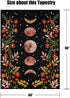 Lifeel Moonlit Garden Tapestry, Black Wall Decor Tapestry with Moon Phase Surrounded by Vines and Flowers 60×80 inches
