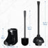Set 2-in-1 (Pack 2) Qaestfy Toilet Plunger and Brush for Bathroom Cleaning, Long Handle Toilet Bowl Brush with Stiff