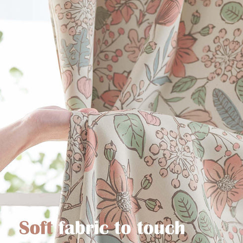 84 Inch Set 2 Vangao Pink Nursery Curtains for Girls Room Floral Blackout Curtains Length Farmhouse Drapes for Bedroom