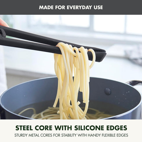 GreenPan Silicone Tong, Flexible Rubber Nonstick Kitchen Utensil for Cooking, Grilling, Serving, Heat-Resistant