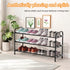 3 Closet,Slim Expandable Shoe Rack, Tier Adjustable Shoe Organizer Shelf for Narrow Black Metal Free Standing Shoe Rack