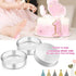 E-far 6 Inch Cake Pan Set of 3, Stainless Steel Round Smash Cake Baking Pans, Non-Toxic & Dishwasher Safe