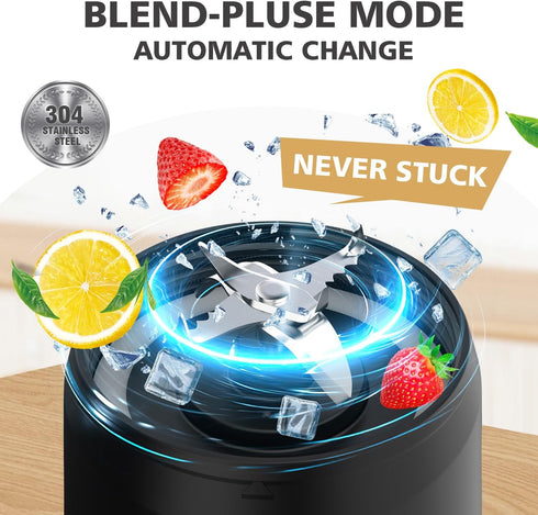 Portable Personal Blender for Smoothies, 24Oz USB-C Rechargeable Blender Cup Bottle with Sip Spout, Travel Lid,