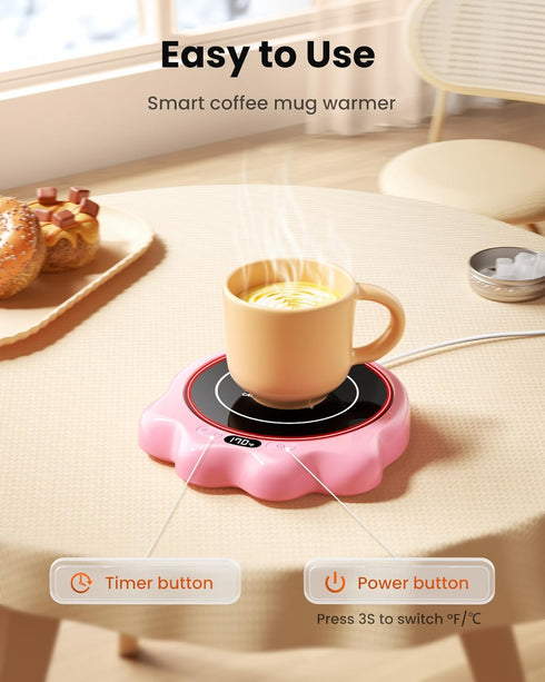 50W 3 Settings, 2-10H Gaiatop Mug Warmer, Cute Cat Paw Cup Warmers, Temp Auto Shut Off, Coffee Accessories Keep