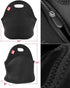yookee home Black Insulated Lunch Bag, Thick Reusable Thermal Lunch Tote, Small Neoprene Lunchbags with Zipper