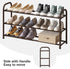 kiplant Closet, 3-Tier Closet, Expandable Shoe Rack for Shoe Organizer for Metal Adjustable Black Shoe Shelf Storage