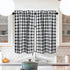 SEEYE Farmhouse Kitchen Curtains - Buffalo Plaid Tiers for Windows, Light Filtering, 27” W x 24” H, 2 Pcs, Black