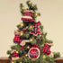 Ivenf Christmas Decorations Indoor Tree Ornaments - 8pcs Red Black Buffalo Plaid Burlap Farmhouse Ornaments for Home