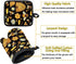 GIFTPUZZ Bee Oven Mitt Pot Holder Set of 2, Heat Resistant Heavy Duty Gloves + Thick Hot Mats for Kitchen