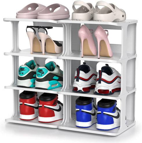 ZOINLIY Stackable Shoe Organizer for Closet, Small Shoe Rack for Entryway, Bedroom, Dorm