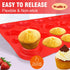 Walfos Silicone Cupcake Pan Set, 2-Piece Mini Muffin Baking Pan, 24 Cups, BPA Free, Non-stick, Dishwasher Safe