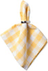 DII Checkered Napkin Set, 100% Cotton, Machine Washable, 20x20, Yellow, 6 Piece