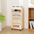 5 AGTEK Tier Rolling Utility Cart, Book Cart with Wheels, Office Book Carts with Divided Top Shelf for Organizing Books