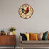 TAHEAT 14 Inch Rustic Rooster Wall Clock, Retro Silent Non-Ticking Decorative Clock for Kitchen/Living Room