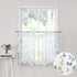 Tollpiz Short Sheer Floral Tier Curtains, Yellow Flower Butterfly Printed Kitchen Voile Curtains, Set of 2 Panels
