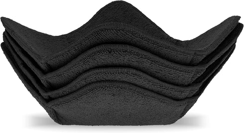 Set of 4 Microwave Plate Huggers, Reusable Large Bowl Holders, Washable for Hot and Cold Dishes, Black