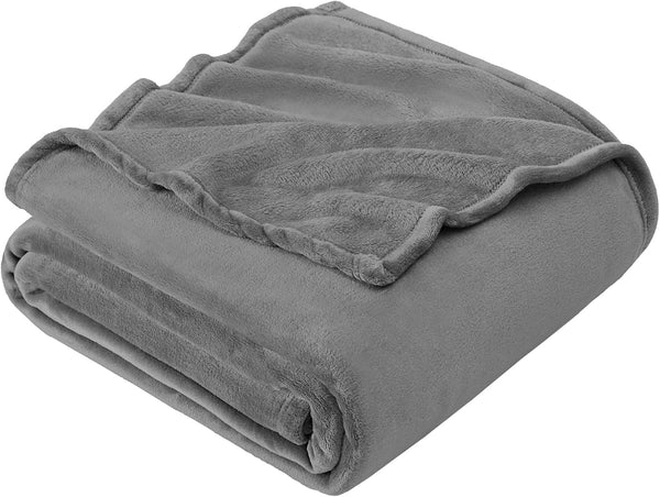 Hansleep Fleece Throw Blanket, Super Soft Flannel Fuzzy Grey, Plush Cozy Blanket for All Seasons, 50x60 Inches