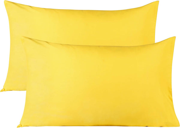 BEDSUM Microfiber Queen Pillowcases Set of 2 - Soft Wrinkle Resistant Pillow Cases with Envelope Closure, 20x30 inches,