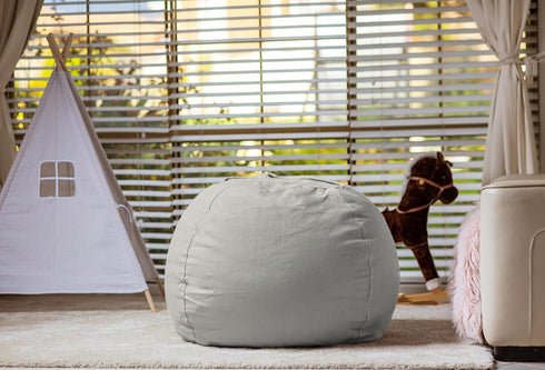 Wekapo Stuffed Animal Storage Bean Bag Chair Cover - Stuffable Zipper Beanbag for Organizing Children Plush Toys