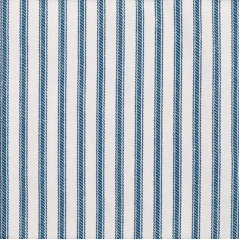 Window Treatments Valance Curtains, Blue Ticking Stripe Kitchen Valances, Short Swag, 53 x 18 Inches