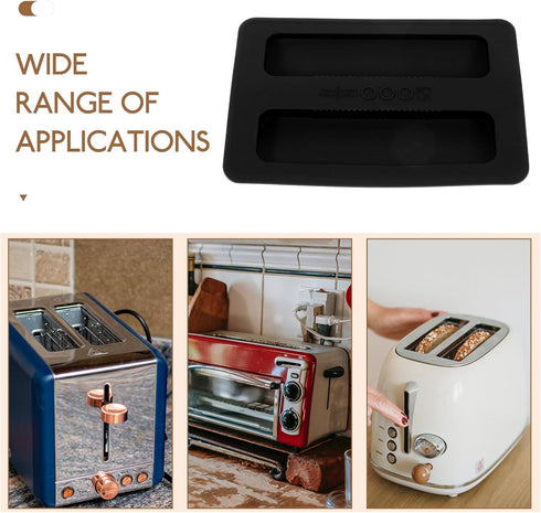 Silicone Toaster Dust Cover, 2 Slice Electric Bread Maker Lid, Black Toaster Machine Top Cover Accessories