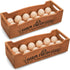 YOUEON Wooden Egg Holder for Countertop, Stackable 2-Tier Egg Crates for 24