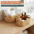 Set 2,Water Coeusy Scalloped Basket of Hyacinth Basket for Organizing and Decor,Hand-Woven Wicker Storage Baskets