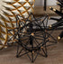 Deco 79 Metal Geometric Decorative Sculpture Home Decor Statue with Gold Accents, 7" x 7" x 7", Black