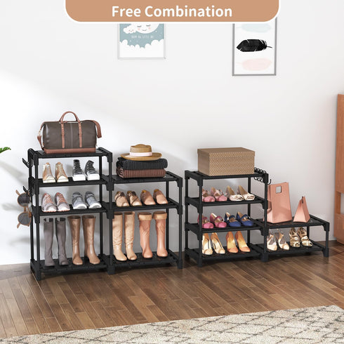 8-Tier Closet 26-32 15 ROJASOP Shoe Rack Organizer, Metal Shoe Rack for Entryway Garage, Pairs Tall Shoe Boot Storage