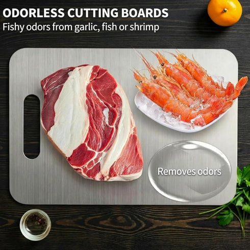 2026 100% 15.3"x11" Titanium Cutting Board - New Pure Titanium Cutting Boards, Food-Grade,Non-Slip Surface, Dishwasher