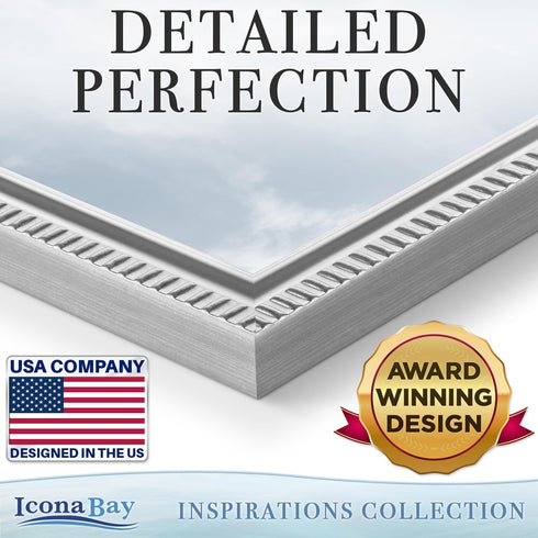 Icona Bay 8x10 Picture Frames, Silver, 6 Pack, Contemporary Picture Frame Set, Wall Mount or Table Top