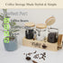 Set 3 Glass Coffee Canister with Shelf & Spoons - Piece Airtight Seal Coffee Bean Storage Containers & Filter Holder