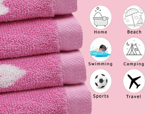 ORIGINAL KIDS 12 Pack Set 100% 12x12 inches Wash Cloth - Bath Time Hearts Washcloth - Cotton Jacquard Colorful