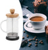 Premium French Press Coffee Brewer Pot, Heat Resistant High Borosilicate Glass, Bamboo Design for Home and Office