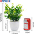 OFFIDIX Mini Eucalyptus Plants with Vase for Office Desk, Fake Plant with Plastic Pots for Home and Shower Room