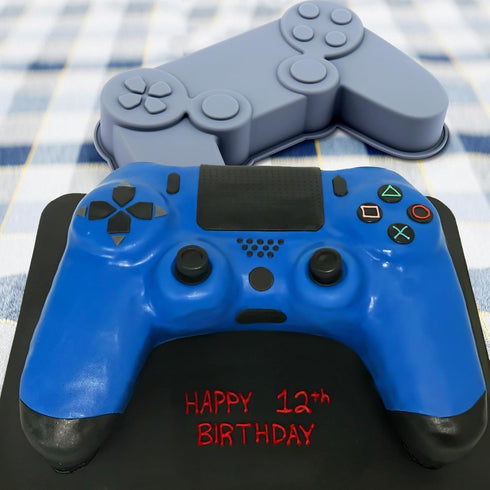 AIERSA Game Controller Silicone Baking Mold, 8 Inch Nonstick Cake Pan for DIY Birthday, Video Game Theme Controller