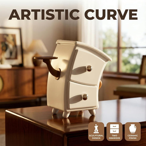 Creative Cabinet-Shaped Storage Box with Arms, Funny Decorative Organizer for Desk, Cute Mini Drawer Box for Office