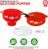 Silicone Microwave Popcorn Popper (Red), Collapsible Air Popper with Lid, Reusable, BPA-Free, Dishwasher Safe